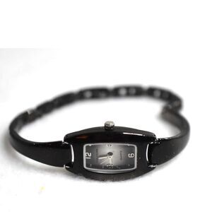 Maurices Black Metal Cuff/Link Box Latch Quartz Goth Casual New Battery Watch